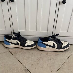 Blue and White Nike Air Jordan Sneakers